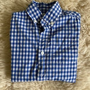 Crewcuts (JCrew) blue and white plaid button down long sleeve shirt - 4/5